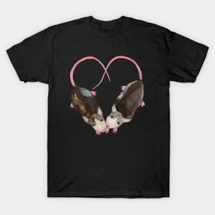 Two rats Heart shape T-Shirt